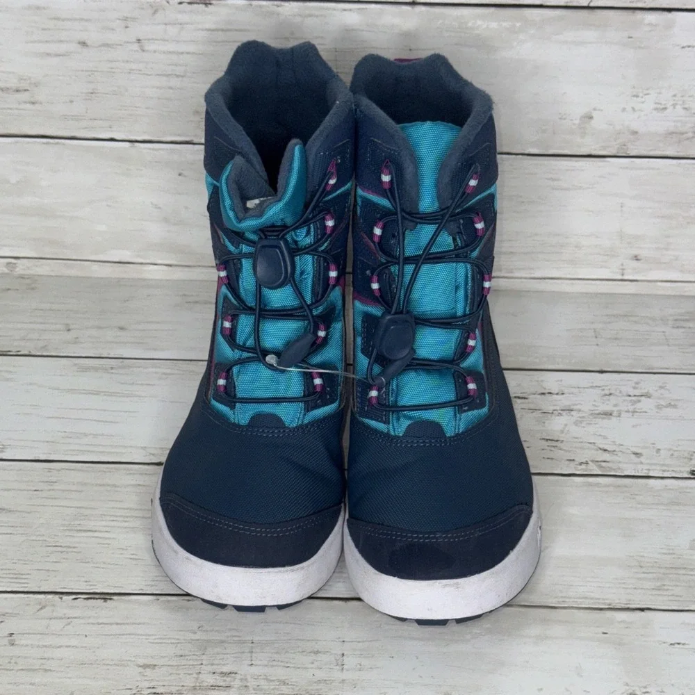 Merrell Kids Snow Bank 3.0 Waterproof Winter Boots Size 4M Navy Turquoise Pink